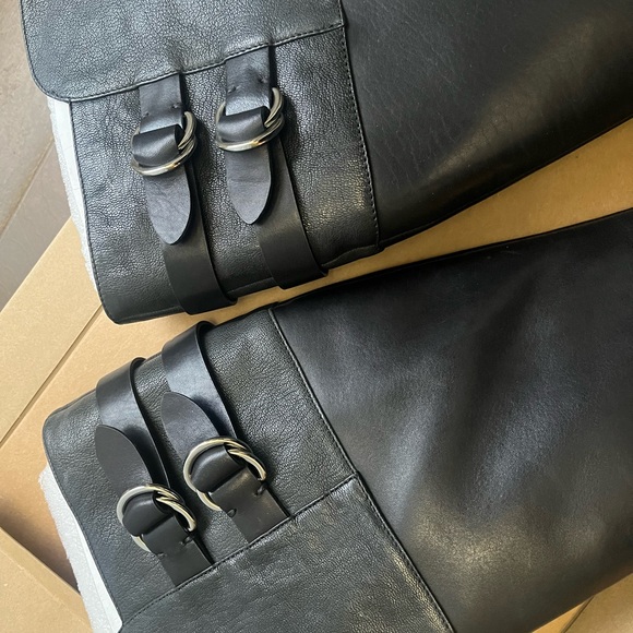 NWB Cole Haan Nike Air Technology Courtney Tall II Leather Boots Black Size 9.5 - Picture 7 of 11